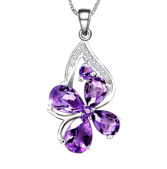 COLLAR TREBOL MORADO