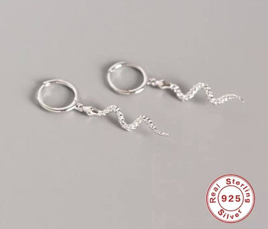 ARETES BROQUELES SNAKE S925 PLATEADOS