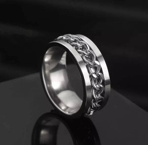 ANILLO CHAIN PLATEADO CON PLATEADO