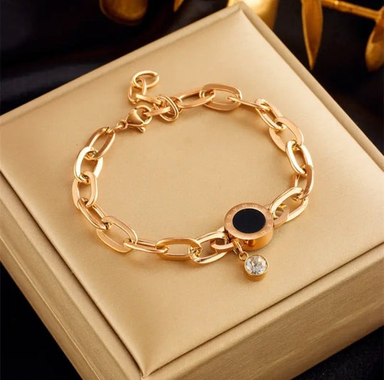 PULSERA NUMERO Y PIEDRA NEGRA