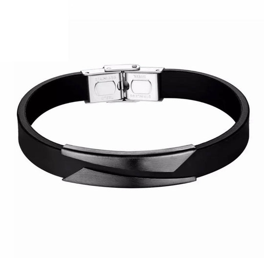 PULSERA PLACA PARTIDA NEGRA