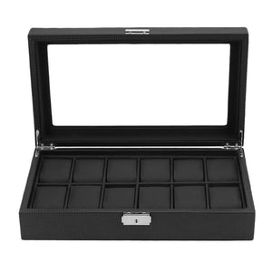 ESTUCHE 12 ESPACIOS NEGRO CARBONO