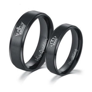 ANILLOS PAREJA CORONA NEGROS