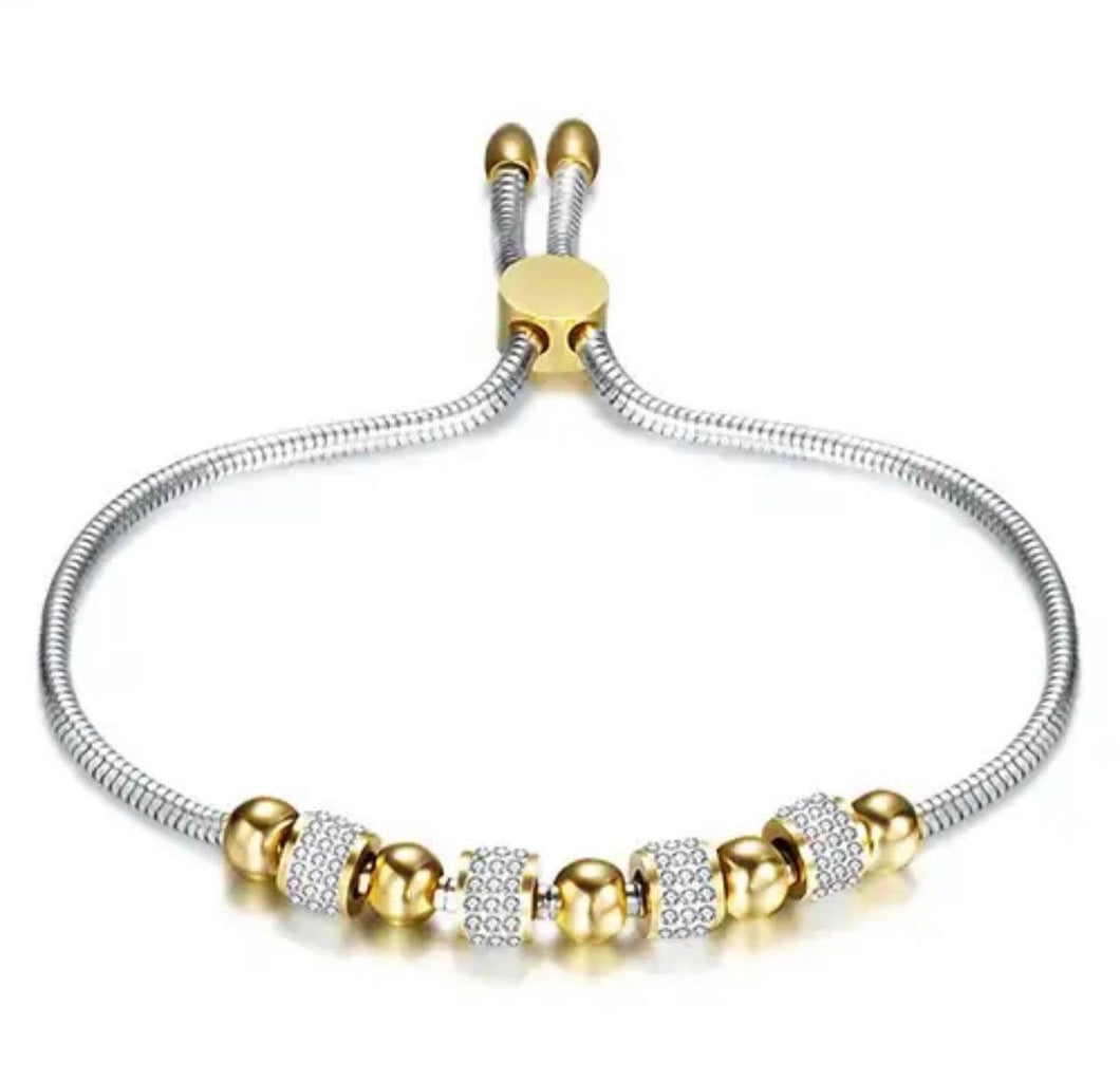 PULSERA PANDA BRILLOS SILVER