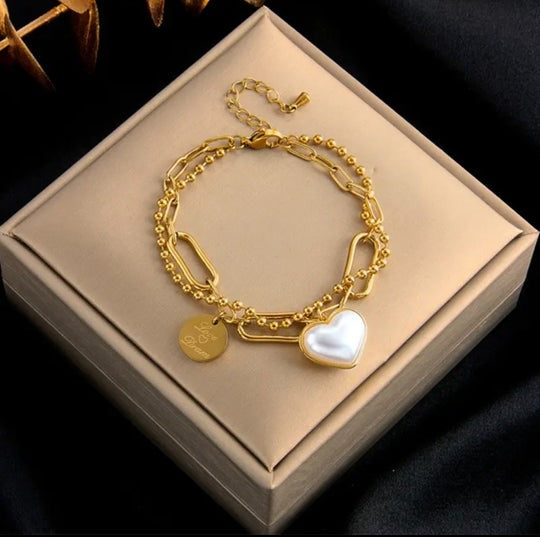 Pulsera Corazón Blanco love