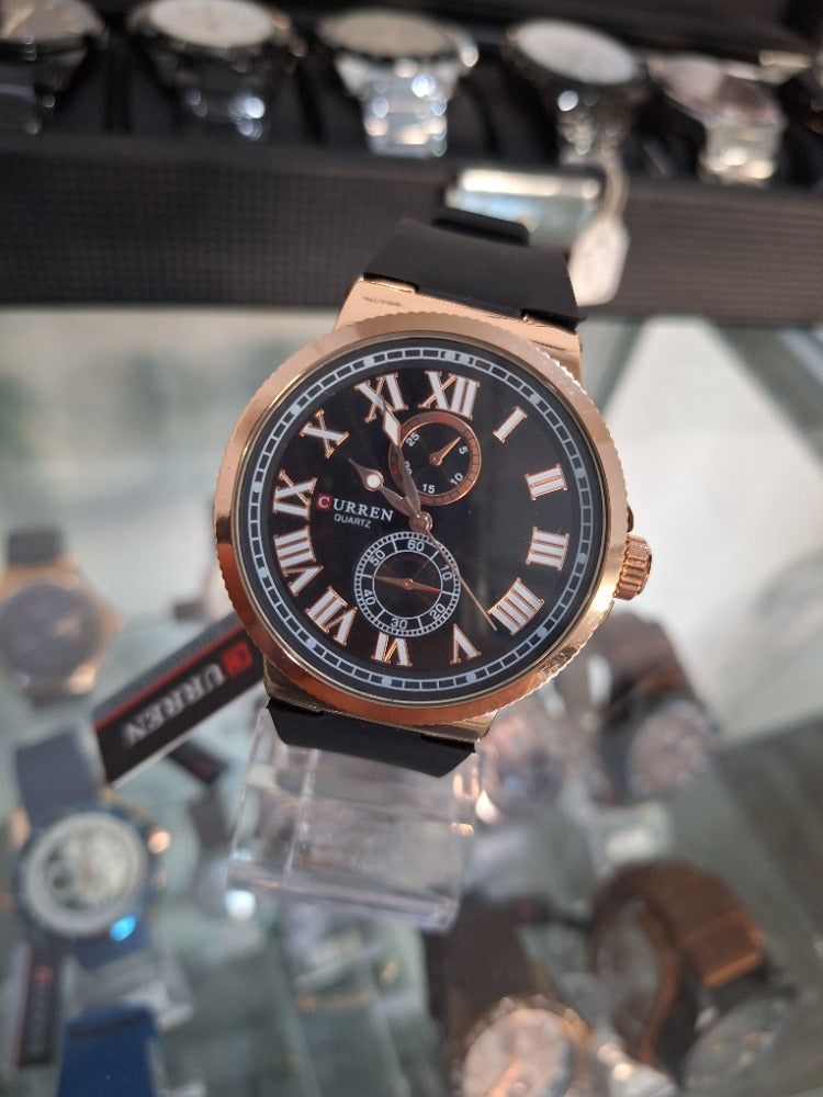 RELOJ CURREN ROMAN TIME NGO/BRONCE