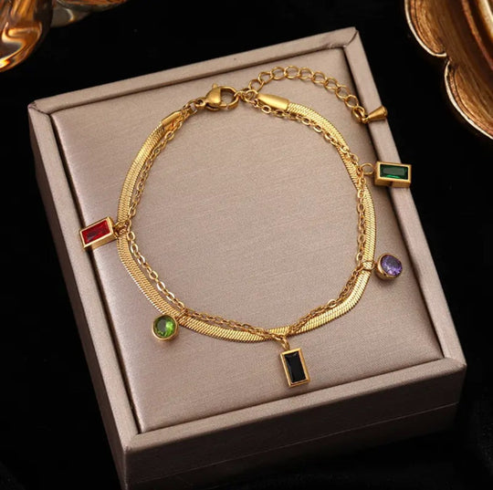 PULSERA PLANCHADA GEMAS