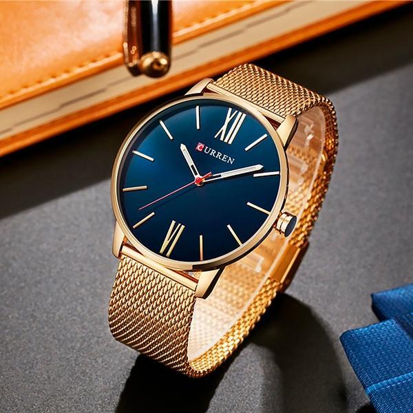 RELOJ CURREN DELUXE DORADO F/AZUL