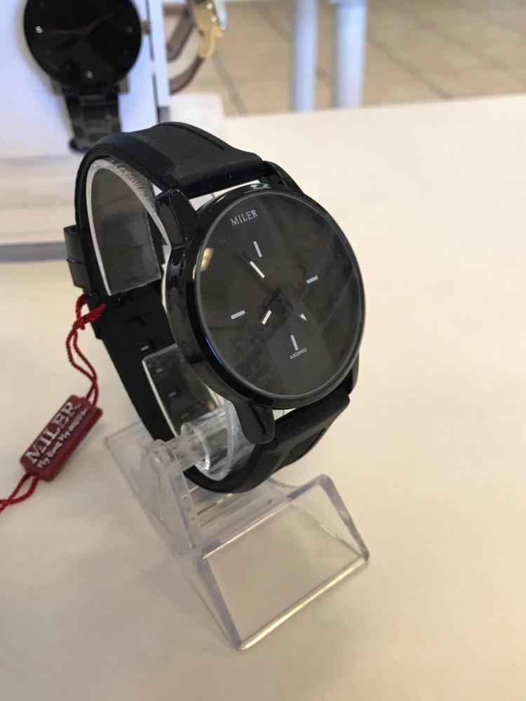 RELOJ MILER CAUCHO NEGRO