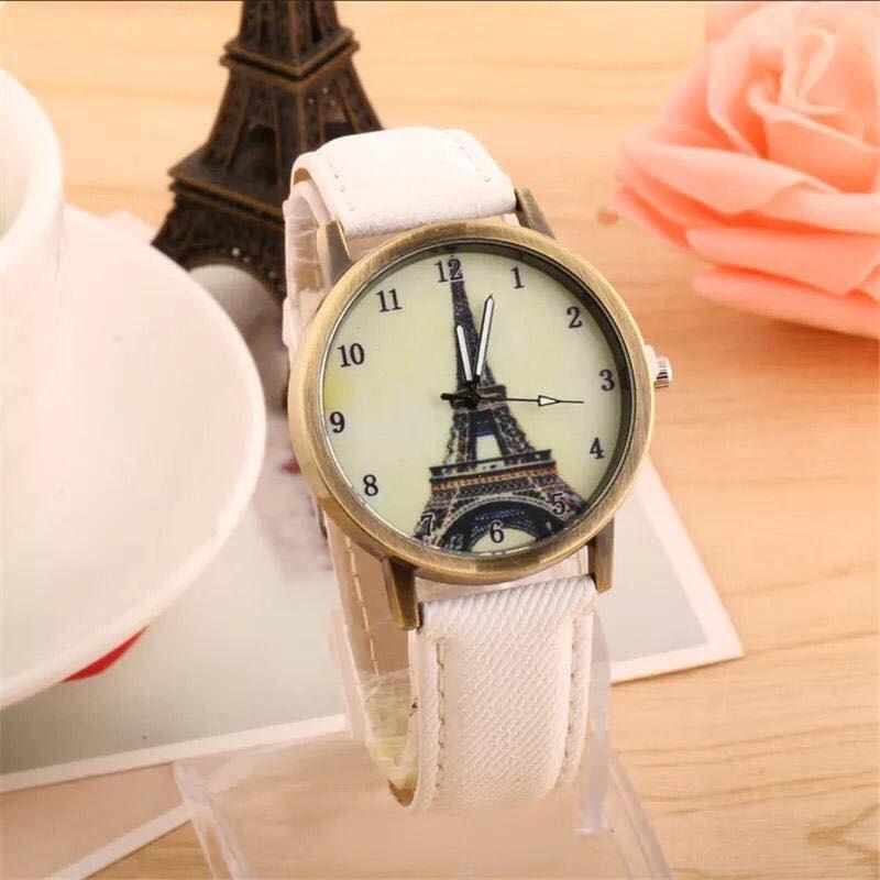 Reloj eiffel blanco