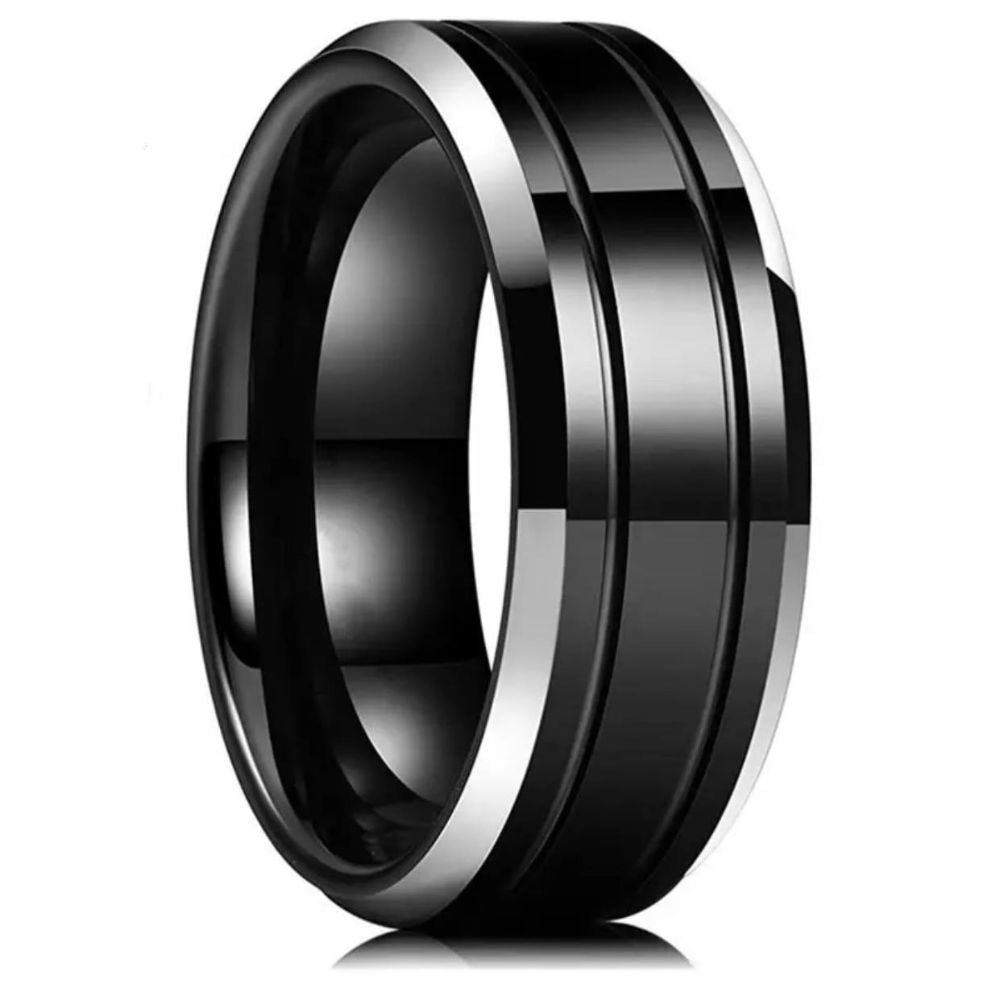 ANILLO DOBLE LINE NEGRO