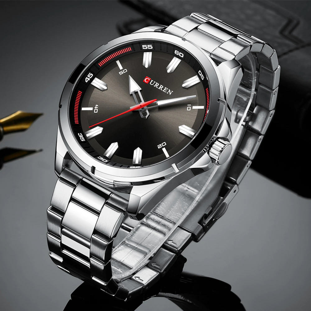RELOJ CURREN INFINITY PLATEADO F/NEGRO
