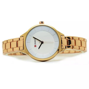 Reloj curren French dorado fondo blanco