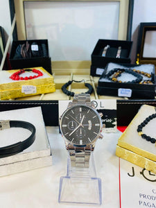 RELOJ GENEVA MATCH PLATEADO F/NEGRO