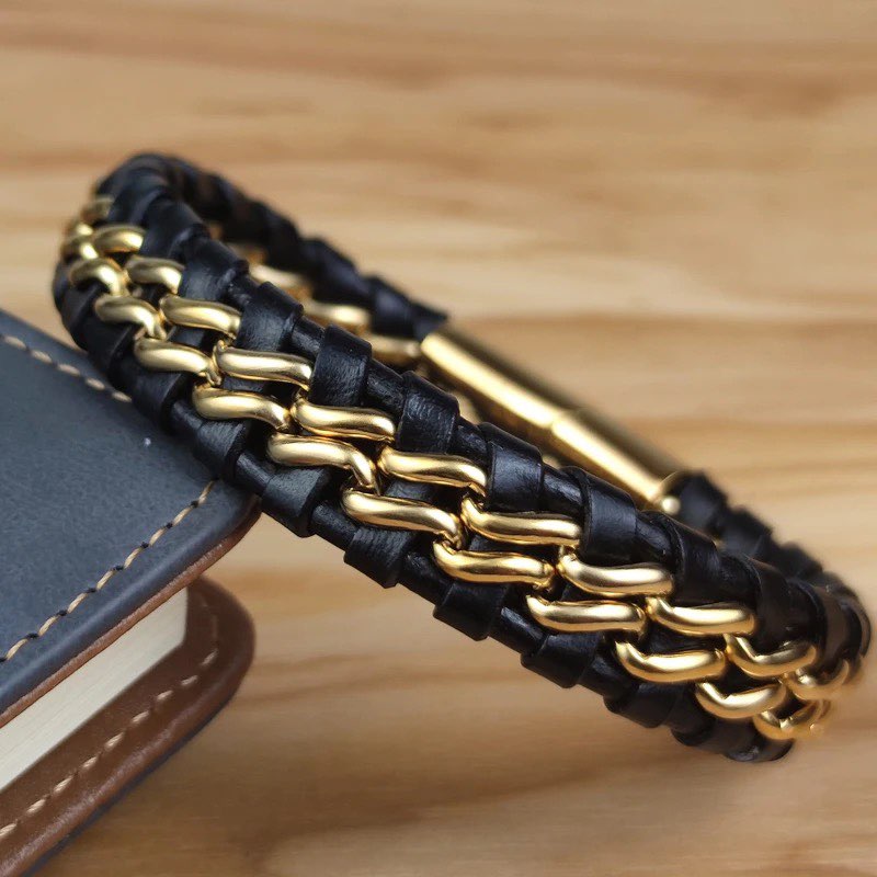 PULSERA TRAMA DORADA