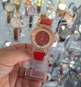 RELOJ LIN PERLAS ROJO