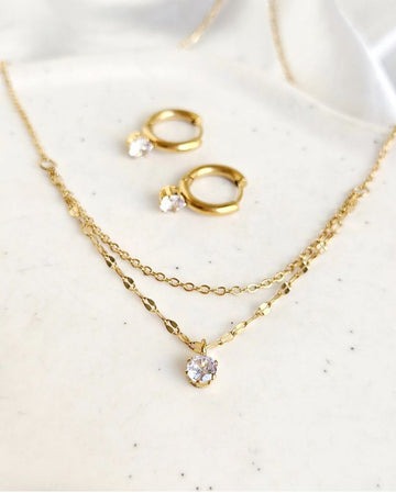 COLLAR  PIEDRA BLANCA BRILLO