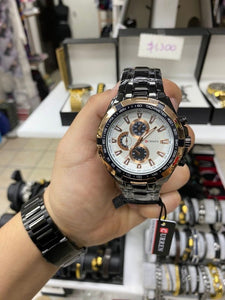 RELOJ CURREN MAX NEGRO CON BRONCE F BLANCO