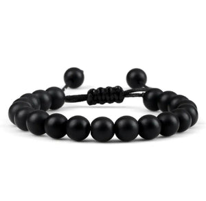 PULSERA PIEDRA NEGRA MATE 8mm