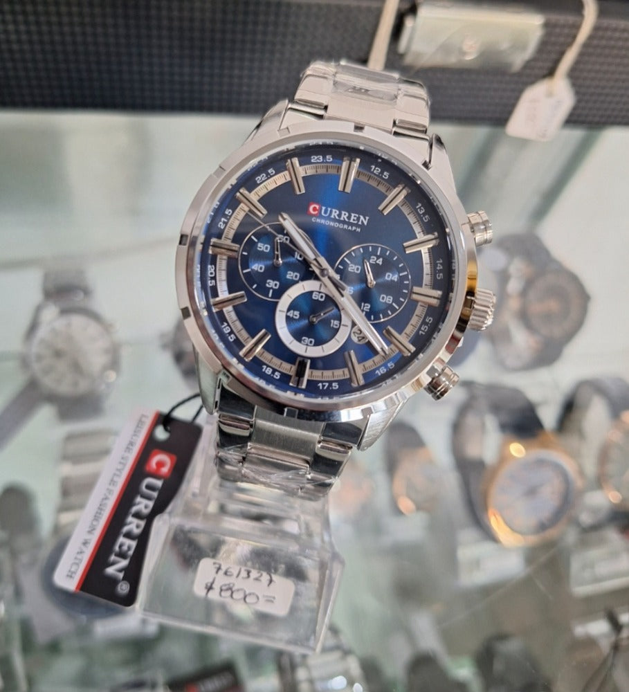 RELOJ CURREN GALACTICO PLATEADO