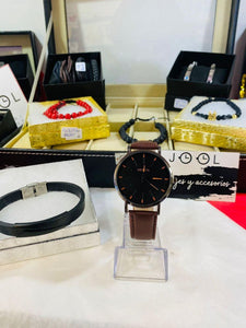 RELOJ GENEVA CORD PIEL CAFE C/CAFE