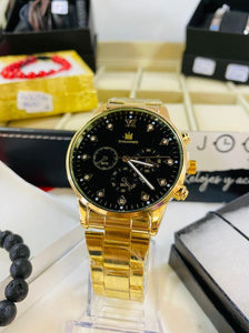 RELOJ GENEVA SHAARMS DORADO F/NEGRO