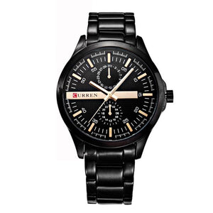 Reloj Curren placa negro-dorado