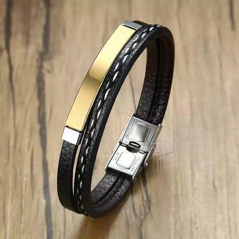 PULSERA PLACA DORADA