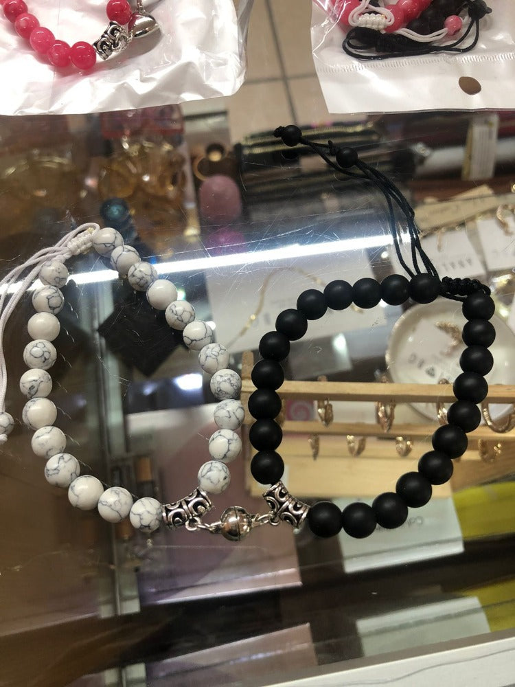 Pulseras Distancia iman Blanca/Negra