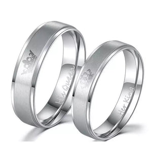 ANILLOS PAREJA CORONA PLATEADOS