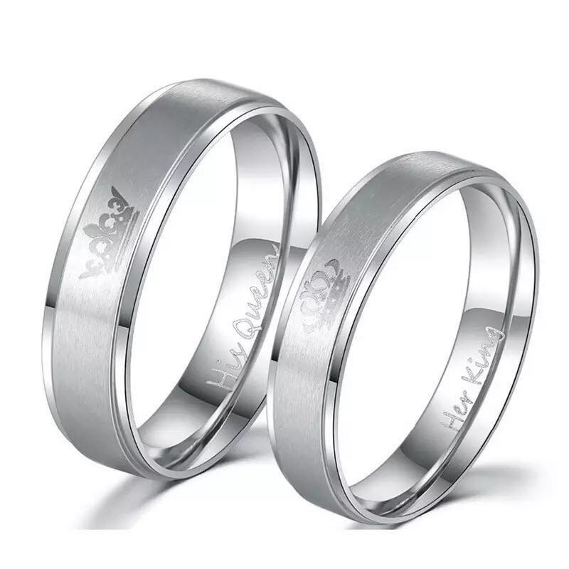 ANILLOS PAREJA CORONA PLATEADOS