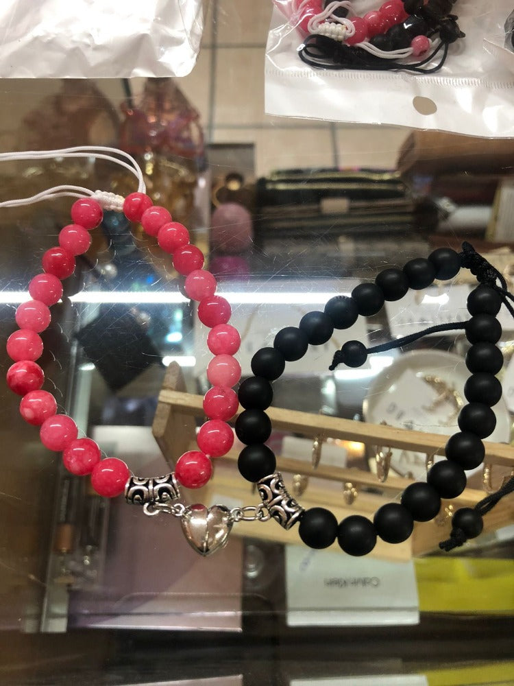 Pulsera Distancia iman Rosa/negra