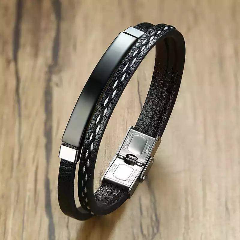 PULSERA PLACA NEGRA