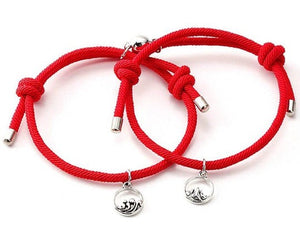 PULSERAS PAREJA MINI IMAN ROJAS