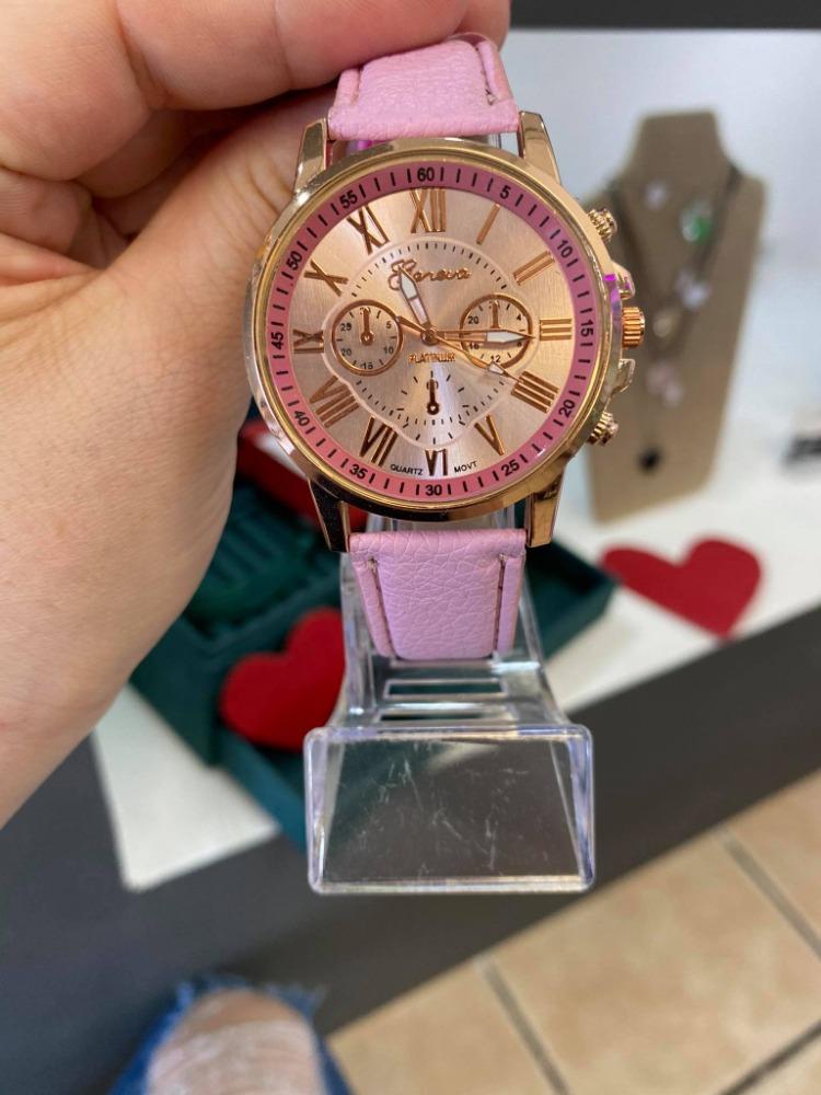 RELOJ ROMANOS ROSA PASTEL