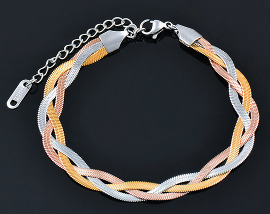 PULSERA TRENZADA 3 TONOS