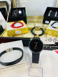 RELOJ YOLAKO MALLA DETALLES CAFE