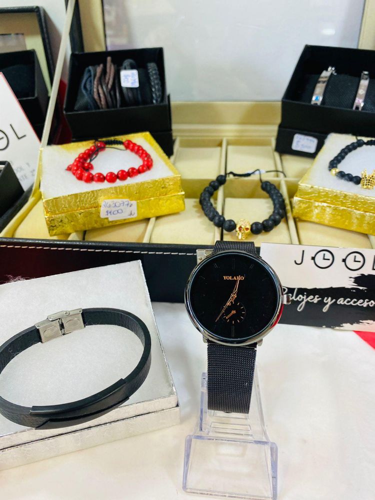 RELOJ YOLAKO MALLA DETALLES CAFE