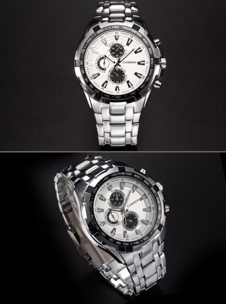 Reloj Curren Max plateado f blanco